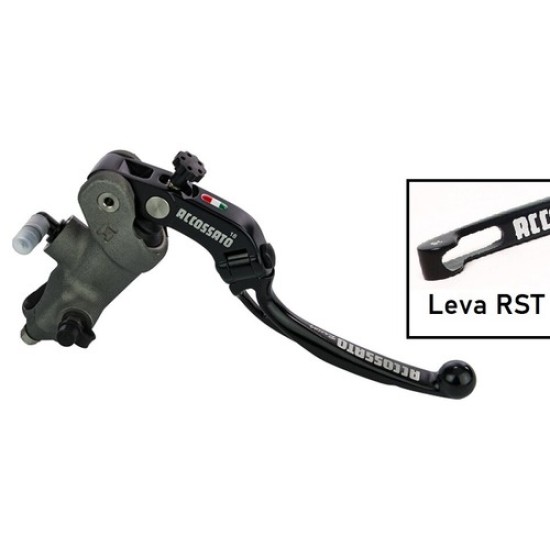 ACCOSSATO POMPA FRENO RADIALE 19X20 LEVA SNODATA FISSA FORGIATA MOTO UNIVERSALE