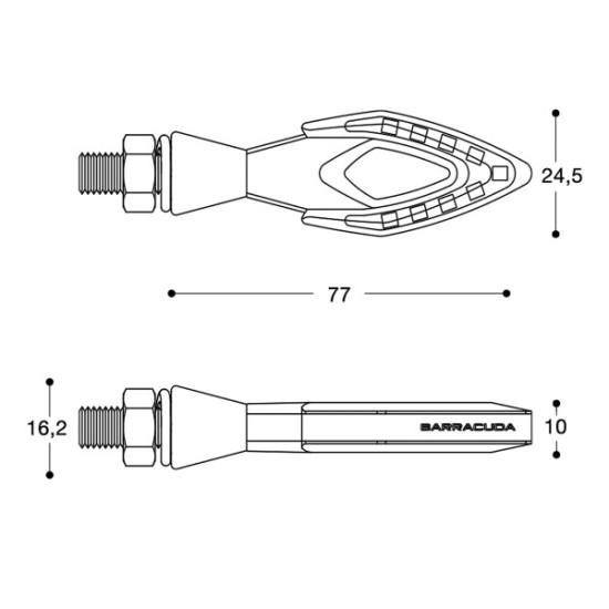 BARRACUDA COPPIA FRECCE LED MODELLO FRECCIA UNIVERSALI MOTO OMOLOGATE