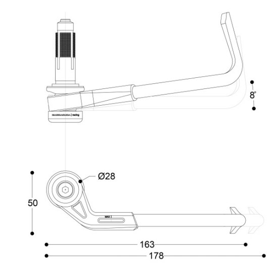 BARRACUDA BY VR46 PARALEVA FRENO FRIZIONE LEVER PRO-TECT PROTEZIONE LEVA MOTO