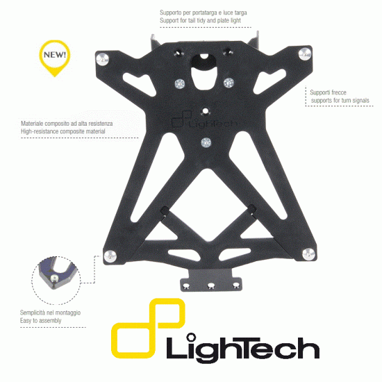 PORTATARGA PORTA TARGA LED MOTO REGOLABILE IN METALLO PER BENELLI BN 125