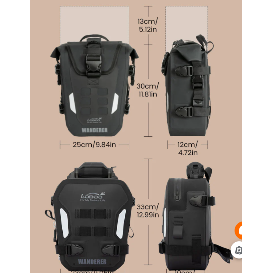 LOBOO COPPIA BORSE GONFIABILI BARRE PARAMOTORE WANDERER PARACOLPI MOTO