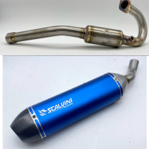 SCALVINI SCARICO COMPLETO MARMITTA RACING BETA T 125 LC 4T 2023-2024 MOTORE TAYO BLUE-CARBON SCALVINI SCARICO COMPLETO MARMITTA RACING BETA T 125 LC 4T 2023-2024 MOTORE TAYO BLUE-CARBON