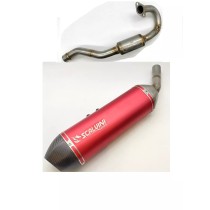 SCALVINI SCARICO COMPLETO MARMITTA RACING BETA RR 125 LC 4T 2025 EURO 5+ RED-CARBON TAYO