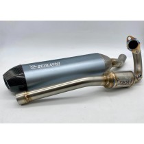 SCALVINI SCARICO COMPLETO MARMITTA RACING BETA RR 125 LC 4T 2025 EURO 5+ TITANIUM GREY-CARBON TAYO