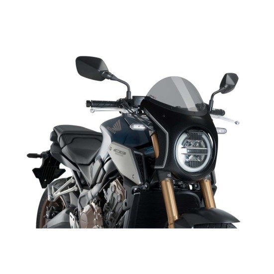 PUIG CUPOLINO SEMICARENATO HONDA CB650R NEO SPORTS CAFE 2019-2023 FUME CHIARO-CARBON PUIG CUPOLINO SEMICARENATO HONDA CB650R NEO SPORTS CAFE 2019-2023 FUME CHIARO-CARBON