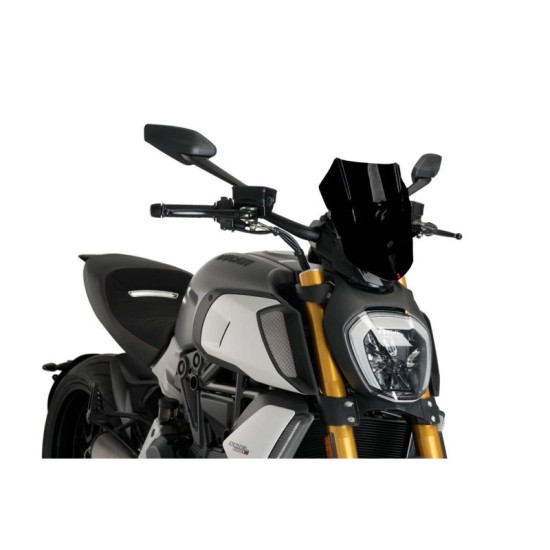PUIG CUPOLINO NAKED N.G. SPORT REGOLABILE DUCATI DIAVEL 1260 S 2019-2022 NERO PUIG CUPOLINO NAKED N.G. SPORT REGOLABILE DUCATI DIAVEL 1260 S 2019-2022 NERO