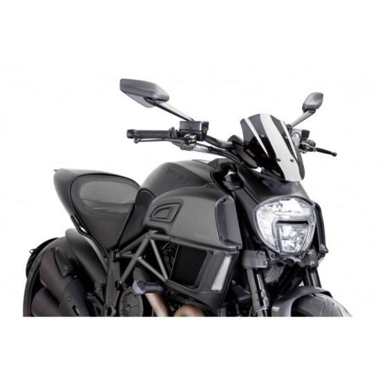 PUIG CUPOLINO NAKED N.G. SPORT REGOLABILE DUCATI DIAVEL 2014-2018 FUME SCURO PUIG CUPOLINO NAKED N.G. SPORT REGOLABILE DUCATI DIAVEL 2014-2018 FUME SCURO