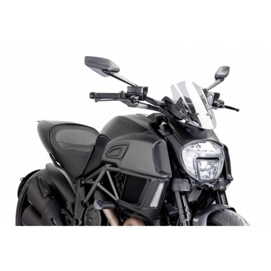 PUIG CUPOLINO NAKED N.G. SPORT REGOLABILE DUCATI DIAVEL 2014-2018 TRASPARENTE PUIG CUPOLINO NAKED N.G. SPORT REGOLABILE DUCATI DIAVEL 2014-2018 TRASPARENTE