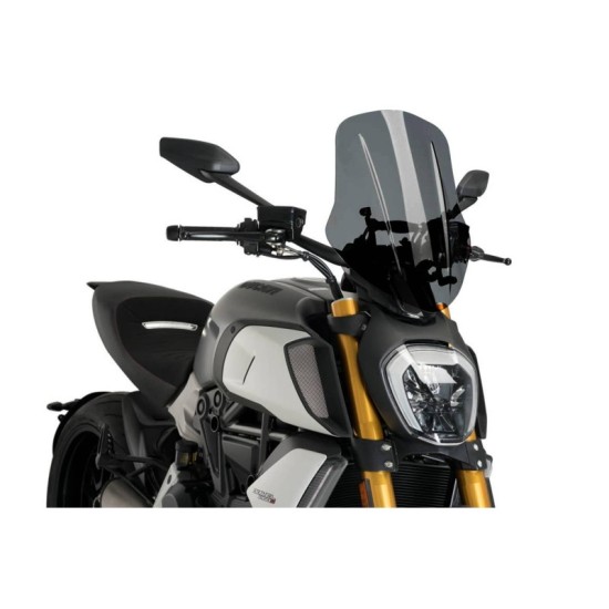 PUIG CUPOLINO NAKED N.G. TOURING REGOLABILE DUCATI DIAVEL 1260S 2019-2022 FUME SCURO PUIG CUPOLINO NAKED N.G. TOURING REGOLABILE DUCATI DIAVEL 1260S 2019-2022 FUME SCURO
