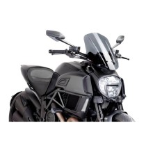 PUIG CUPOLINO NAKED N.G. TOURING REGOLABILE DUCATI DIAVEL 2014-2018 FUME SCURO PUIG CUPOLINO NAKED N.G. TOURING REGOLABILE DUCATI DIAVEL 2014-2018 FUME SCURO