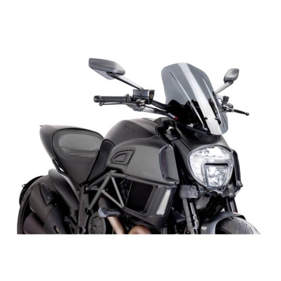 PUIG CUPOLINO NAKED N.G. TOURING REGOLABILE DUCATI DIAVEL 2014-2018 FUME SCURO PUIG CUPOLINO NAKED N.G. TOURING REGOLABILE DUCATI DIAVEL 2014-2018 FUME SCURO