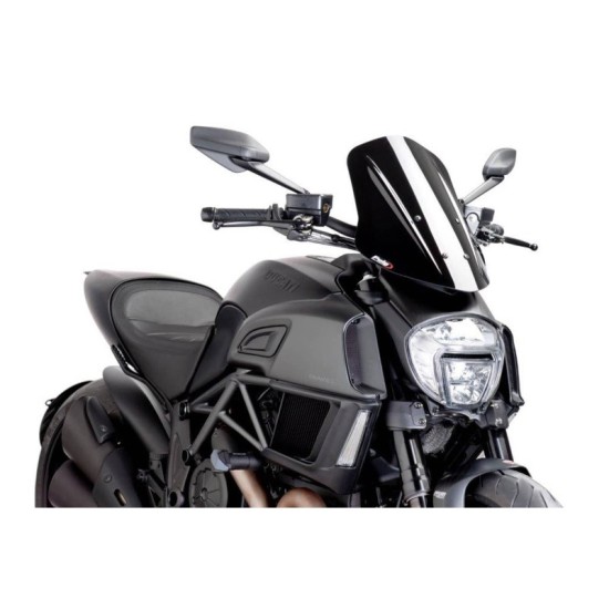 PUIG CUPOLINO NAKED N.G. TOURING REGOLABILE DUCATI DIAVEL 2014-2018 NERO PUIG CUPOLINO NAKED N.G. TOURING REGOLABILE DUCATI DIAVEL 2014-2018 NERO