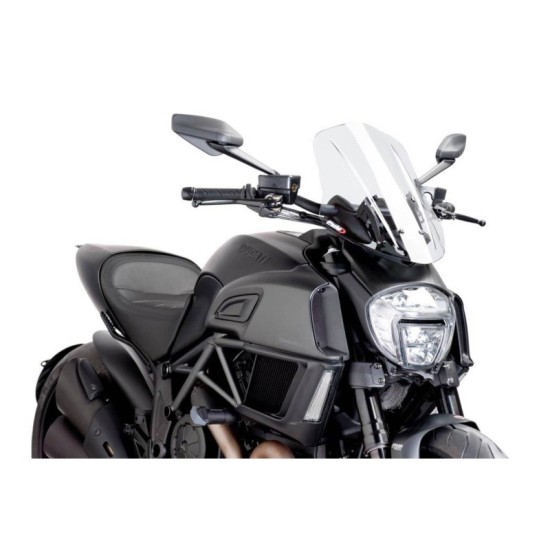 PUIG CUPOLINO NAKED N.G. TOURING REGOLABILE DUCATI DIAVEL 2014-2018 TRASPARENTE PUIG CUPOLINO NAKED N.G. TOURING REGOLABILE DUCATI DIAVEL 2014-2018 TRASPARENTE