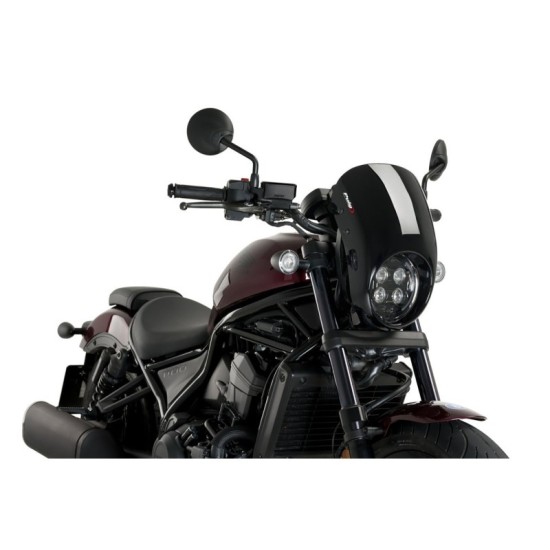 PUIG CUPOLINO SEMICARENATO ANARCHY HONDA CMX1100 REBEL 2021-2023 NERO OPACO PUIG CUPOLINO SEMICARENATO ANARCHY HONDA CMX1100 REBEL 2021-2023 NERO OPACO