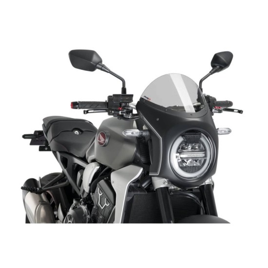 PUIG CUPOLINO SEMICARENATO HONDA CB650R NEO SPORTS CAFE 2019-2023 FUME CHIARO-NERO PUIG CUPOLINO SEMICARENATO HONDA CB650R NEO SPORTS CAFE 2019-2023 FUME CHIARO-NERO