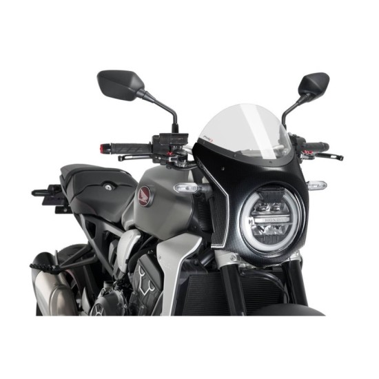 PUIG CUPOLINO SEMICARENATO HONDA CB650R NEO SPORTS CAFE 2019-2023 TRASPARENTE-CARBON PUIG CUPOLINO SEMICARENATO HONDA CB650R NEO SPORTS CAFE 2019-2023 TRASPARENTE-CARBON