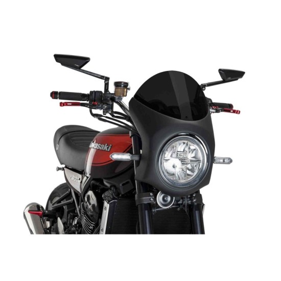 PUIG CUPOLINO SEMICARENATO KAWASAKI Z900 RS SE 2022-2023 FUME SCURO-NERO PUIG CUPOLINO SEMICARENATO KAWASAKI Z900 RS SE 2022-2023 FUME SCURO-NERO