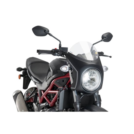 PUIG CUPOLINO SEMICARENATO SUZUKI SV650 2016-2023 TRASPARENTE-NERO PUIG CUPOLINO SEMICARENATO SUZUKI SV650 2016-2023 TRASPARENTE-NERO