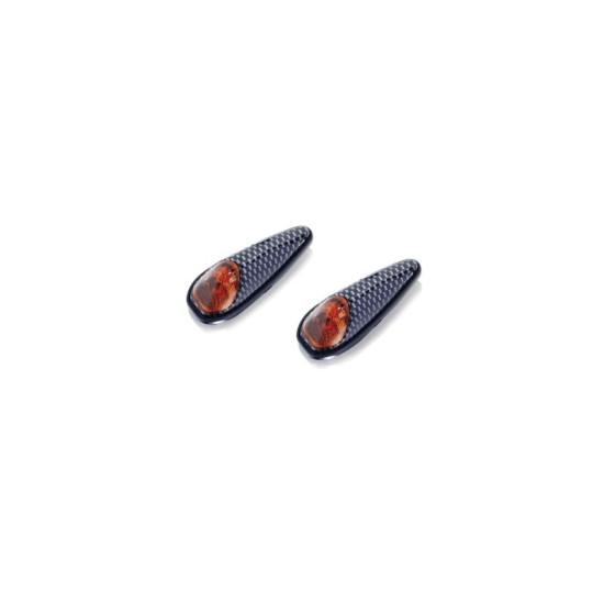 PUIG FRECCE LED MODELLO SPEED ARANCIONE -  Lenti arancione e base carbon -  Non omologate -  Dimensioni: 60x23 mm. -  COD. 1077T