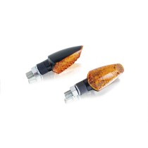 PUIG FRECCE LED MODELLO TIP NERO -  Base nera e lenti arancioni -  Omologate secondo gli standard europei -  Dimensioni: 68x30