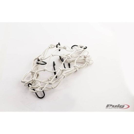 PUIG RETE ELASTICA PORTA-OGGETTI BIANCO - COD. 0788B - Perfetta per portare oggetti nel sellino posteriore. Dimensioni: 350x350 PUIG RETE ELASTICA PORTA-OGGETTI BIANCO - COD. 0788B - Perfetta per portare oggetti nel sellino posteriore. Dimensioni: 350x350
