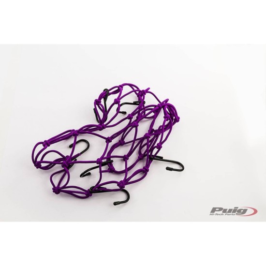 PUIG RETE ELASTICA PORTA-OGGETTI VIOLA - COD. 0788L - Perfetta per portare oggetti nel sellino posteriore. Dimensioni: 350x350 PUIG RETE ELASTICA PORTA-OGGETTI VIOLA - COD. 0788L - Perfetta per portare oggetti nel sellino posteriore. Dimensioni: 350x350