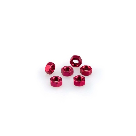 PUIG KIT VITI ANODIZZATE ROSSO - COD. 0763R - Dadi in alluminio anodizzato. Blister da 6 pezzi. Misura M5. PUIG KIT VITI ANODIZZATE ROSSO - COD. 0763R - Dadi in alluminio anodizzato. Blister da 6 pezzi. Misura M5.