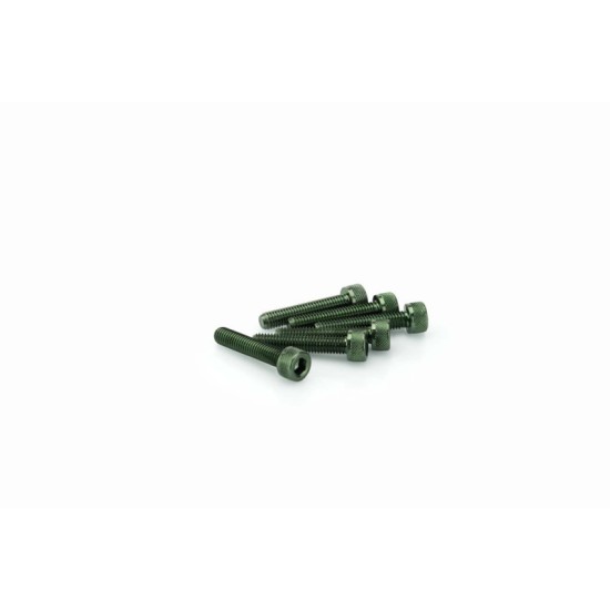 PUIG KIT VITI ANODIZZATE VERDE - COD. 0185V - Testa cilindrica, cava esagonale. Blister da 6 pezzi. Misura M5 x 25 mm. PUIG KIT VITI ANODIZZATE VERDE - COD. 0185V - Testa cilindrica, cava esagonale. Blister da 6 pezzi. Misura M5 x 25 mm.