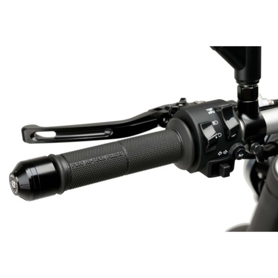 PUIG MANOPOLE MODELLO HI-TECH BASIC (TERMINALE APERTO) COLORE NERO - Composto duro - COD. 6406N PUIG MANOPOLE MODELLO HI-TECH BASIC (TERMINALE APERTO) COLORE NERO - Composto duro - COD. 6406N