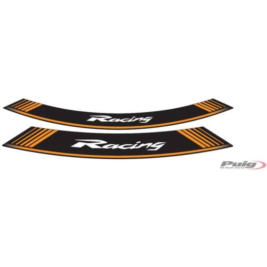 PUIG ADESIVI CERCHI RACING ARANCIONE - Il set consiste di 8 strisce adesive cerchi da 14 e 21" - COD. 5531T"