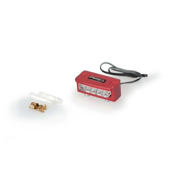 PUIG LUCE TARGA LED COLORE ROSSO - Materiale: alluminio CNC ricavato dal pieno - Dimensioni: 45x20 mm - Omologato - COD. 4136R PUIG LUCE TARGA LED COLORE ROSSO - Materiale: alluminio CNC ricavato dal pieno - Dimensioni: 45x20 mm - Omologato - COD. 4136R