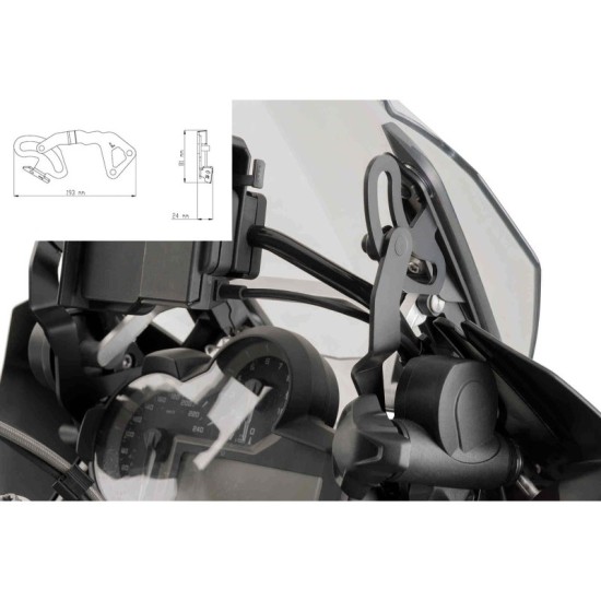 PUIG STAFFE SUPPORTO CUPOLINO BMW R1250 GS 2018-2023 NERO