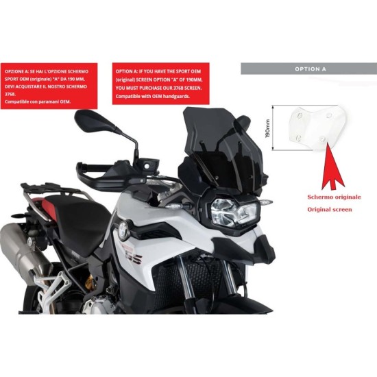 PUIG CUPOLINO TOURING BMW F850 GS ADVENTURE 2019-2023 FUME SCURO-CUP. SPORT OEM PUIG CUPOLINO TOURING BMW F850 GS ADVENTURE 2019-2023 FUME SCURO-CUP. SPORT OEM