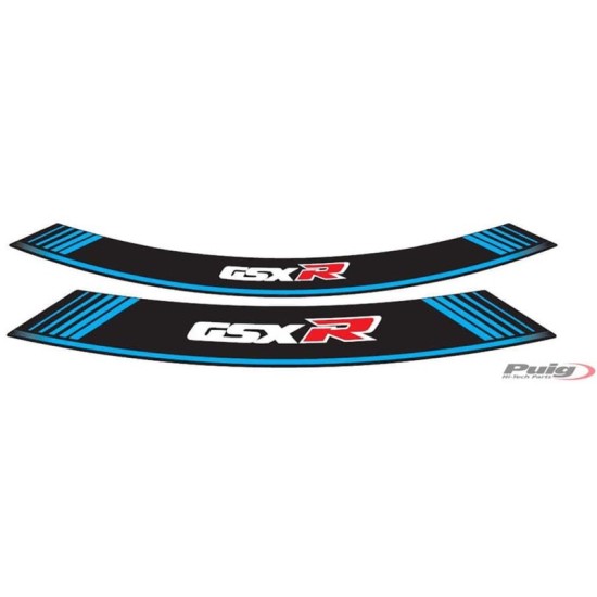 PUIG ADESIVI CERCHI SUZUKI GSX-R BLU - Il set consiste di 8 strisce adesive - COD. 5525A