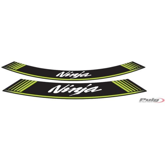PUIG ADESIVI CERCHI KAWASAKI NINJA VERDE - Il set consiste di 8 strisce adesive - COD. 5528V PUIG ADESIVI CERCHI KAWASAKI NINJA VERDE - Il set consiste di 8 strisce adesive - COD. 5528V