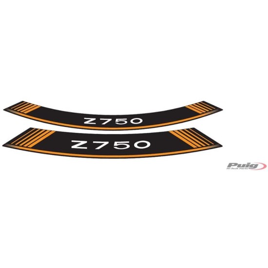 PUIG ADESIVI CERCHI KAWASAKI Z750 ARANCIONE - Il set consiste di 8 strisce adesive - COD. 5545T PUIG ADESIVI CERCHI KAWASAKI Z750 ARANCIONE - Il set consiste di 8 strisce adesive - COD. 5545T