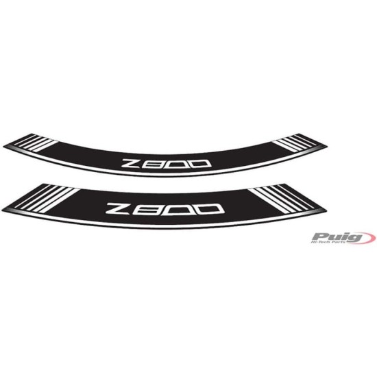 PUIG ADESIVI CERCHI KAWASAKI Z800 BIANCO - Il set consiste di 8 strisce adesive - COD. 6561B