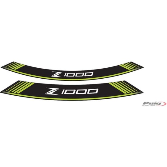 PUIG ADESIVI CERCHI KAWASAKI Z1000 VERDE - Il set consiste di 8 strisce adesive - COD. 7590V