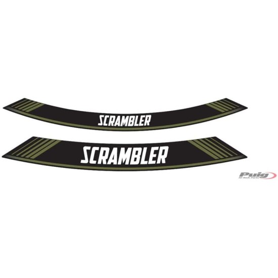 PUIG ADESIVI CERCHI DUCATI SCRAMBLER VERDE - Il set consiste di 8 strisce adesive - COD. 9134V