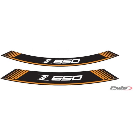 PUIG ADESIVI CERCHI KAWASAKI Z650 ARANCIONE - Il set consiste di 8 strisce adesive - COD. 9290T PUIG ADESIVI CERCHI KAWASAKI Z650 ARANCIONE - Il set consiste di 8 strisce adesive - COD. 9290T