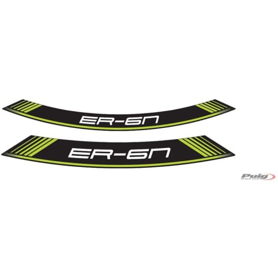 PUIG ADESIVI CERCHI KAWASAKI ER-6N/F VERDE - Il set consiste di 8 strisce adesive - COD. 9311V PUIG ADESIVI CERCHI KAWASAKI ER-6N/F VERDE - Il set consiste di 8 strisce adesive - COD. 9311V