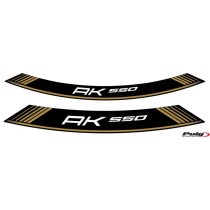 PUIG ADESIVI CERCHI KYMCO AK 550 ORO - Il set consiste di 8 strisce adesive - COD. 9630O
