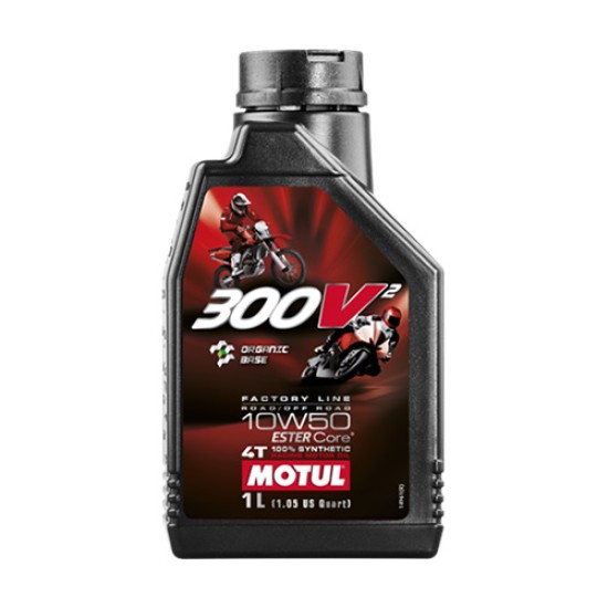 MOTUL OLIO 300V2 10W50 100% SINTETICO RACING - 1 LT